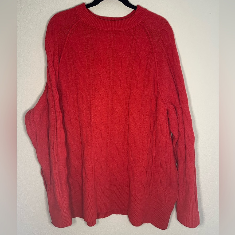 aerie Bright Red Cable Knit Sweater